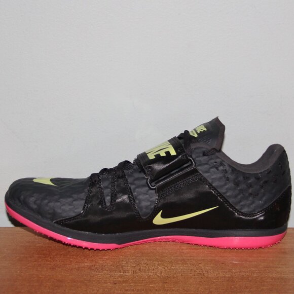 Nike High Jump Elite Track Shoes Men 9 Black Pink Lemon - Picture 3 of 7